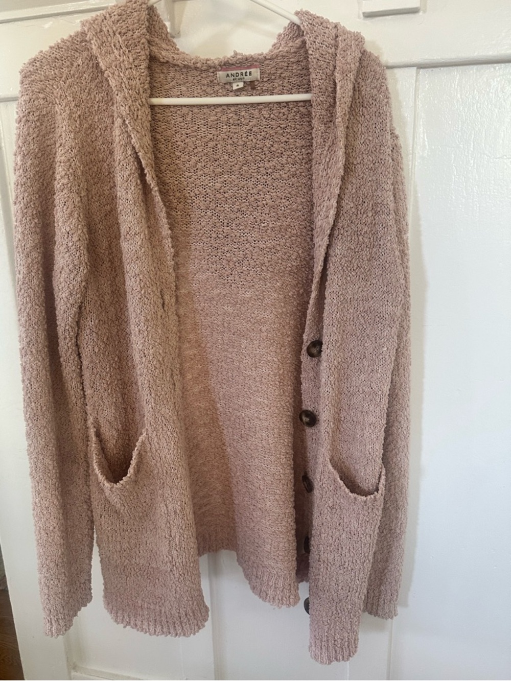 Andree Hooded Cardigan Sweater - Dusty Mauve